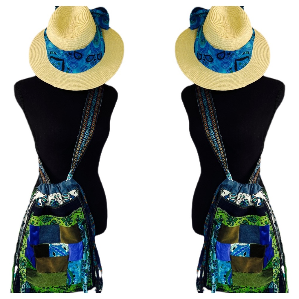 Handmade Patchwork Crossbody Boho Bag UNISEX - Picture 4 of 8